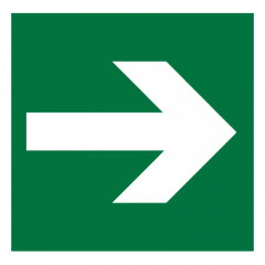 Знак E02-01 Направляющая стрелка •ГОСТ 12.4.026-2015• (Пленка 150 х 150)